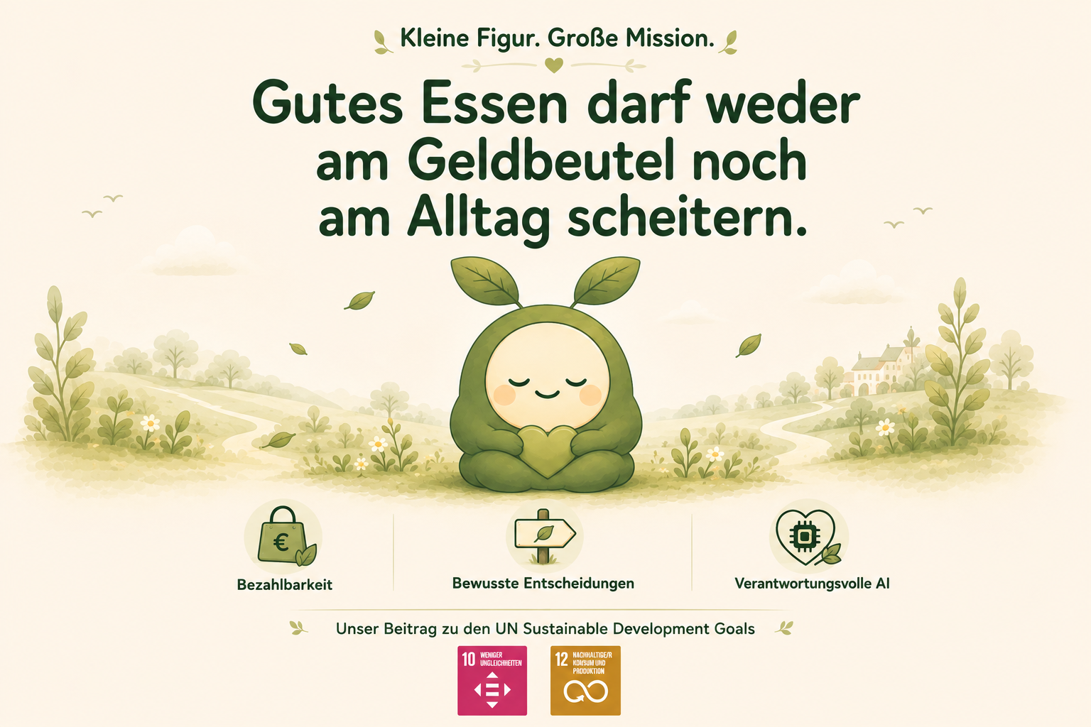 Kleine Figur. Große Mission. Gutes Essen darf weder am Geldbeutel noch am Alltag scheitern.